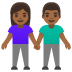 👫🏾 woman and man holding hands: medium-dark skin tone display on Google